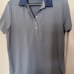 Blue Striped Women's Polo Shirt